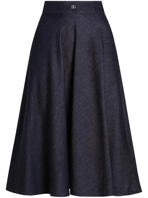 Dolce & Gabbana logo-plaque midi skirt - Blue - zdjęcie produktu nr 1