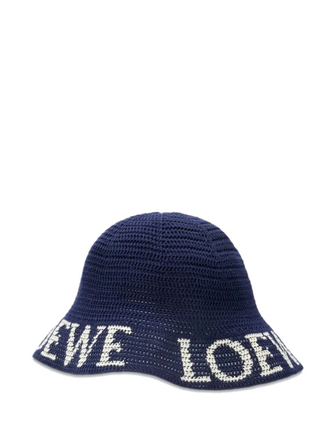 LOEWE logo-knit bucket hat - Blue - zdjęcie produktu nr 2