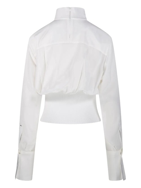 Sportmax high-neck ribbed-waist top - White - zdjęcie produktu nr 2