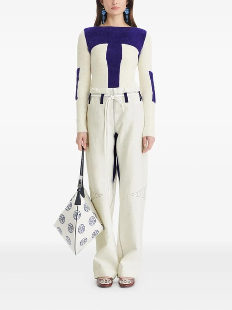 Tory Burch drawstring wide-leg trousers - White - zdjęcie produktu nr 2