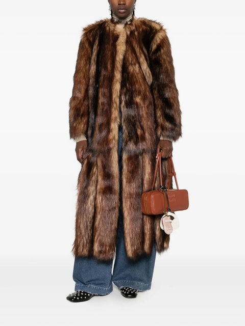 Simone Rocha belted faux-fur coat - Brown - zdjęcie produktu nr 2