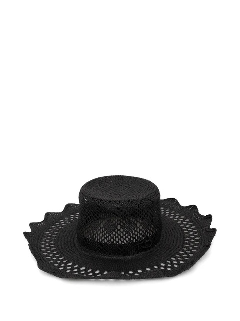 Ruslan Baginskiy cut out-detail straw hat - Black - zdjęcie produktu nr 1