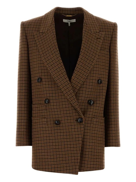 Chloé houndstooth wool blazer - Brown - zdjęcie produktu nr 2