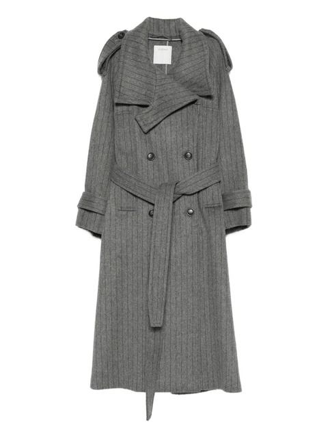 Sportmax pinstripe double-breasted coat - Grey - zdjęcie produktu nr 1