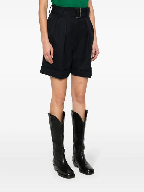 Golden Goose belted virgin wool-blend shorts - Blue - zdjęcie produktu nr 2