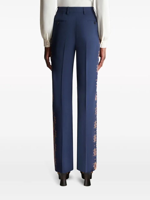 ETRO high-waisted paisley-print tailored trousers - Blue - zdjęcie produktu nr 2