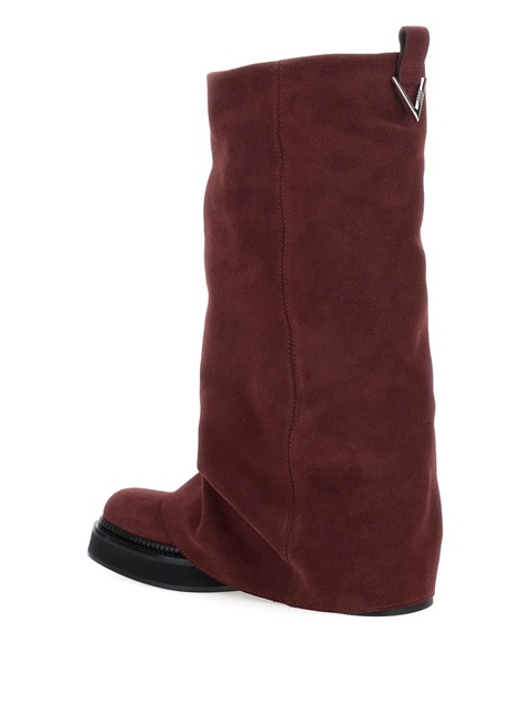The Attico Robin suede combat boots - Red - zdjęcie produktu nr 2
