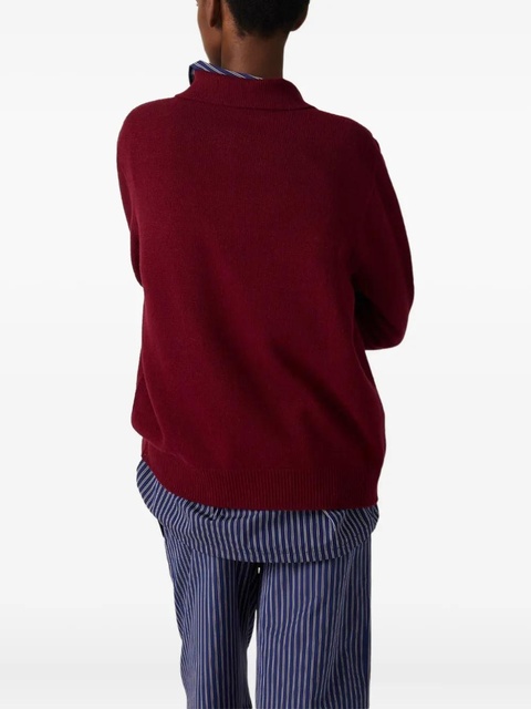 Miu Miu polo-neck intarsia logo sweater - Red - zdjęcie produktu nr 2