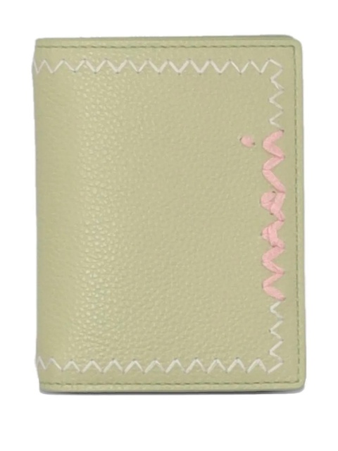 Marni embroidered leather bifold wallet - Green - zdjęcie produktu nr 1