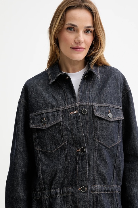 AllSaints kurtka jeansowa bawełniana DENBY kolor granatowy przejściowa W100PD - zdjęcie produktu nr 2