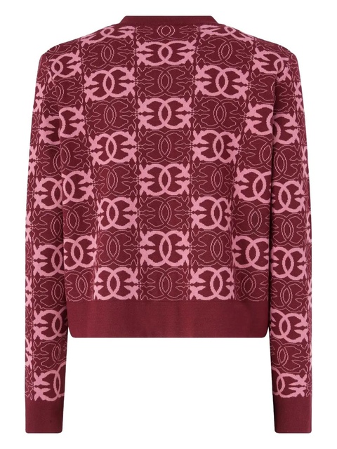 PINKO logo-pattern cardigan - Red - zdjęcie produktu nr 2