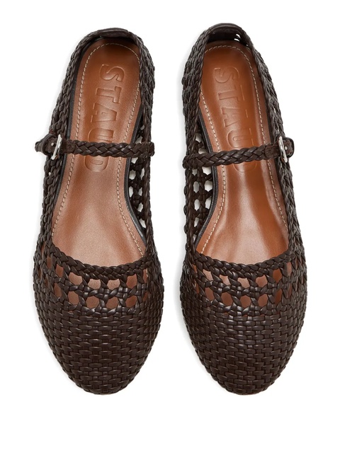 STAUD Nell Mary Jane buckled ballet flats - Brown - zdjęcie produktu nr 1