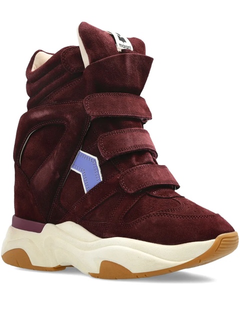 ISABEL MARANT 40mm suede-leather high-top wedge heel sneakers - Red - zdjęcie produktu nr 1