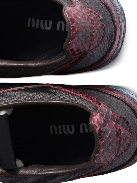 Miu Miu snakeskin-insert sneakers - Grey - zdjęcie produktu nr 2