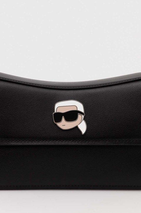 Karl Lagerfeld torebka skórzana kolor czarny 245W3053 - zdjęcie produktu nr 2