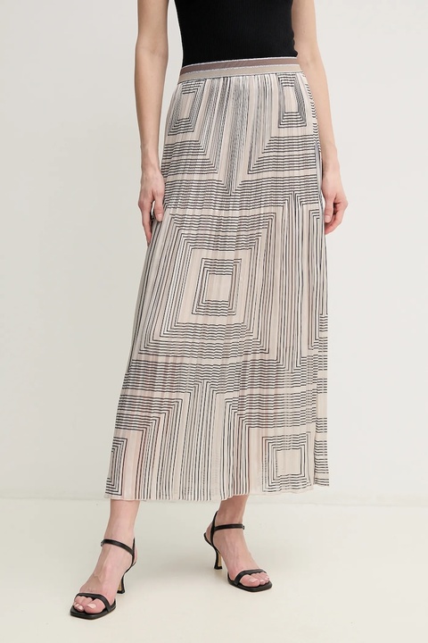 Marc Aurel spódnica kolor beżowy midi rozkloszowana 2200-1013-93383 - zdjęcie produktu nr 1