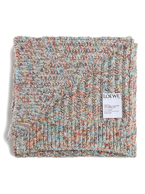 LOEWE logo-patch ribbed scarf - Neutrals - zdjęcie produktu nr 2