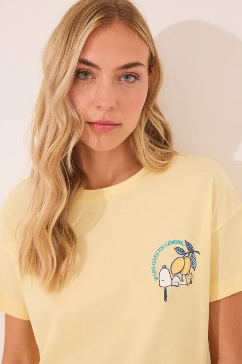 women'secret piżama damska kolor żółty bawełniana 3132106 - zdjęcie produktu nr 2