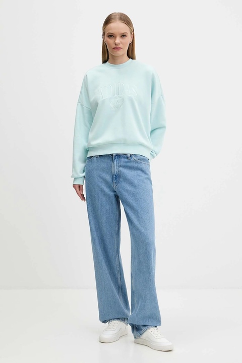 adidas bluza Cozy damska kolor turkusowy z aplikacją JM1792 - zdjęcie produktu nr 1