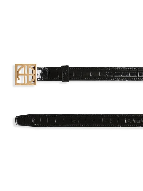 ANINE BING monogram-plaque belt - Black - zdjęcie produktu nr 2