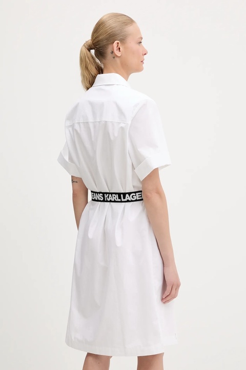 Karl Lagerfeld Jeans sukienka bawełniana kolor biały mini prosta A3W13030 - zdjęcie produktu nr 2