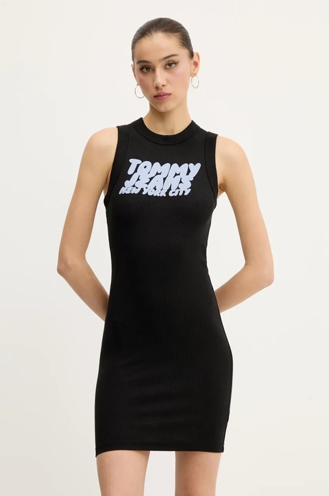 Tommy Jeans sukienka kolor czarny mini dopasowana DW0DW21351 - zdjęcie produktu nr 1