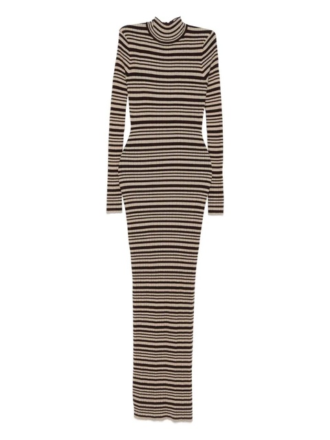 Nanushka turtleneck striped maxi dress - Brown - zdjęcie produktu nr 1