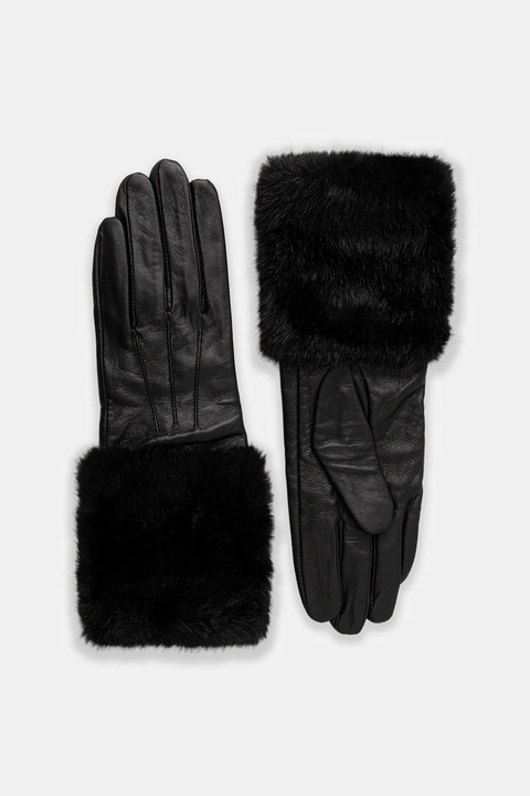 Answear.LAB rękawiczki skórzane damskie kolor czarny - zdjęcie produktu nr 1