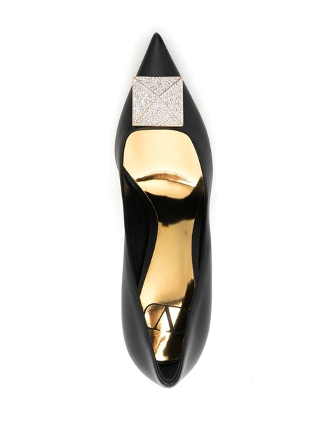 Valentino Garavani 100mm One Stud crystal-embellished pumps - Black - zdjęcie produktu nr 2