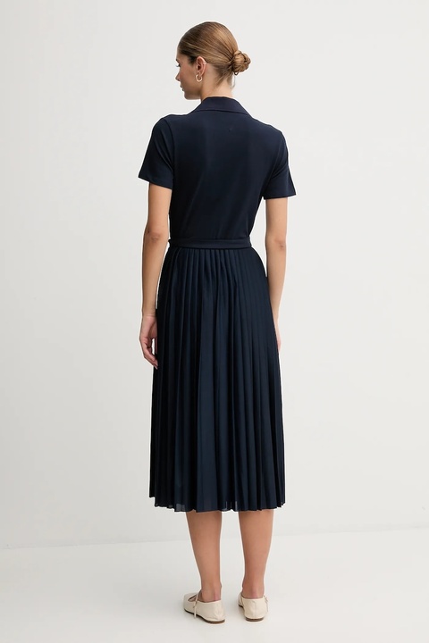 Tommy Hilfiger sukienka kolor granatowy maxi rozkloszowana WW0WW45733 - zdjęcie produktu nr 2