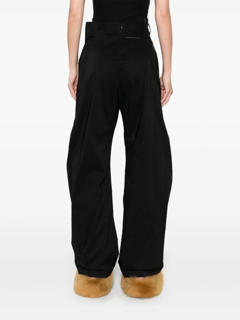MM6 Maison Margiela pleat-detailing trousers - Black - zdjęcie produktu nr 2