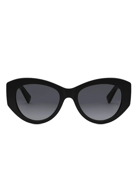 Bvlgari Tubogas gold-striped oval-frame sunglasses - Black - zdjęcie produktu nr 1