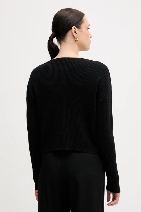 Sisley sweter z domieszką wełny damski kolor czarny 1KHTL106J - zdjęcie produktu nr 2