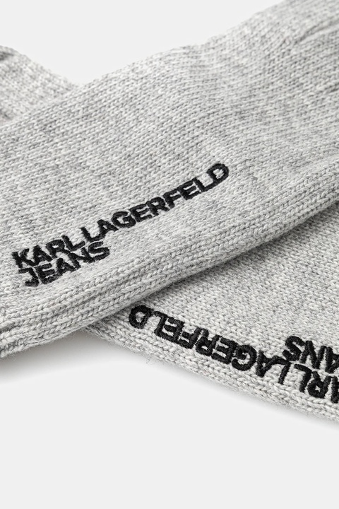 Karl Lagerfeld Jeans rękawiczki z domieszką wełny damskie kolor szary A4W33090 - zdjęcie produktu nr 2