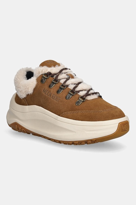 Moon Boot sneakersy zamszowe MB MOON247 CITY SHEARLING kolor brązowy 80D2490040 M008 - zdjęcie produktu nr 2