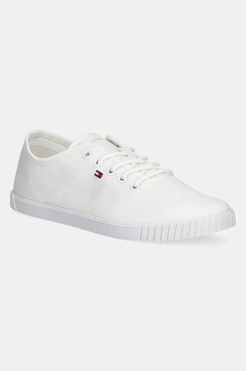 Tommy Hilfiger tenisówki CANVAS LACE UP SNEAKER kolor biały FW0FW08641 - zdjęcie produktu nr 1