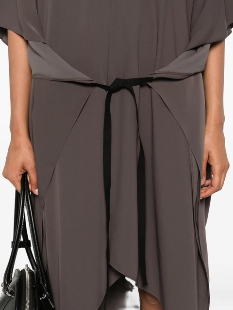 MM6 Maison Margiela V-neck asymmetric day dress - Grey - zdjęcie produktu nr 2