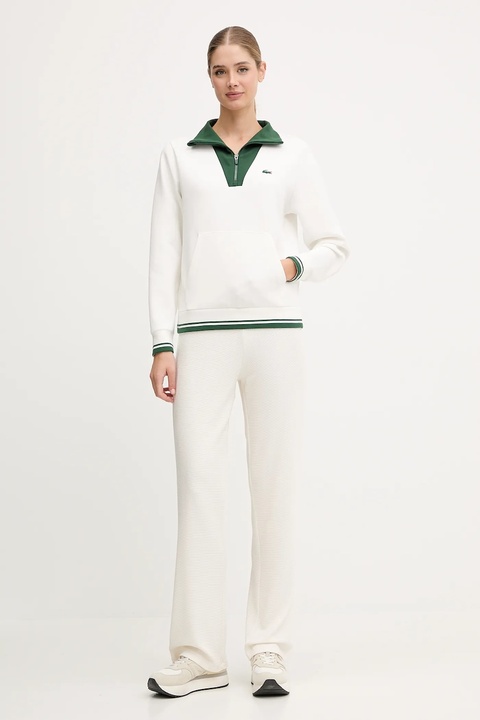 Lacoste bluza damska kolor beżowy z aplikacją SF8634 - zdjęcie produktu nr 2