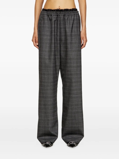 Diesel elastic-waist checked straight trousers - Black - zdjęcie produktu nr 2