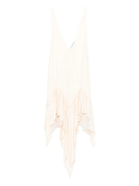 The Attico ruffled asymmetric mini dress - Neutrals - zdjęcie produktu nr 1