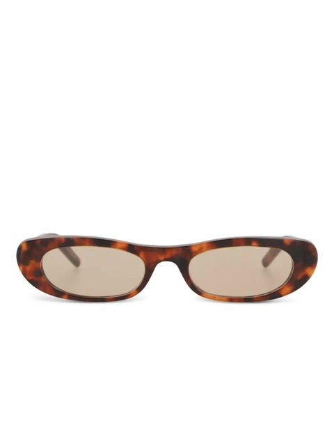 Saint Laurent tortoiseshell oval-frame sunglasses - Brown - zdjęcie produktu nr 1