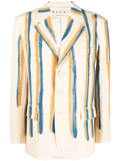 Marni striped single-breasted blazer - Neutrals - zdjęcie produktu nr 1