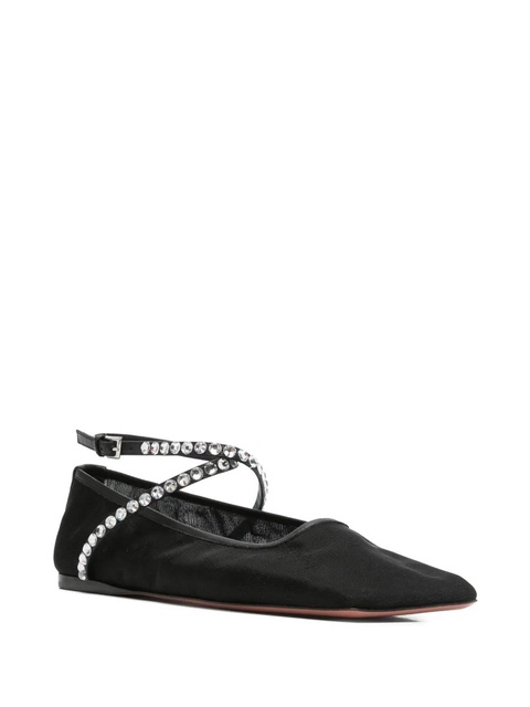 Amina Muaddi Ane mesh ballerina shoes - Black - zdjęcie produktu nr 2