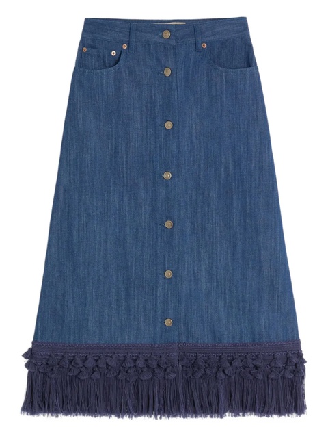 Valentino Garavani frayed hem denim skirt - Blue - zdjęcie produktu nr 1