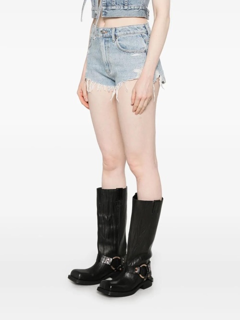 Alexander Wang rhinestoned frayed shorts - Blue - zdjęcie produktu nr 2