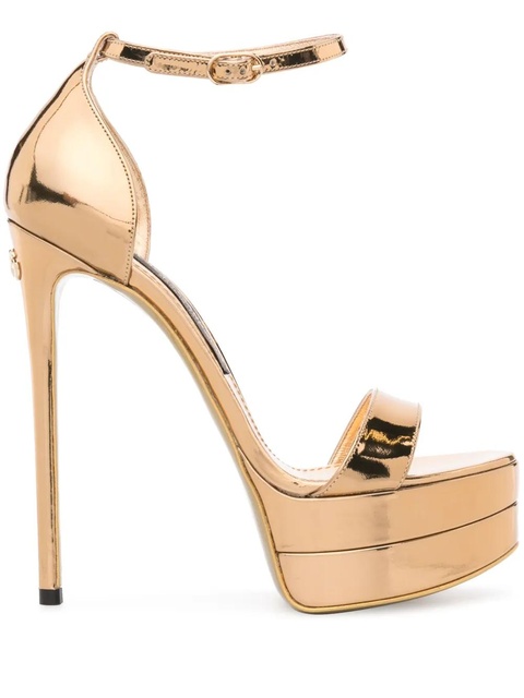 Dolce & Gabbana 145mm Keira leather sandals - Gold - zdjęcie produktu nr 2