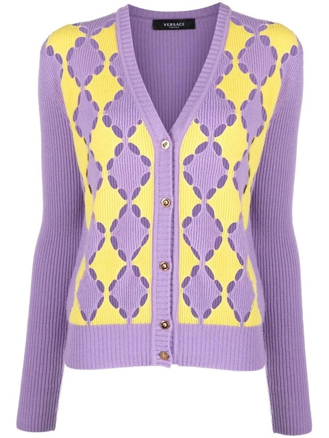Versace two-tone cashmere cardigan - Purple - zdjęcie produktu nr 1