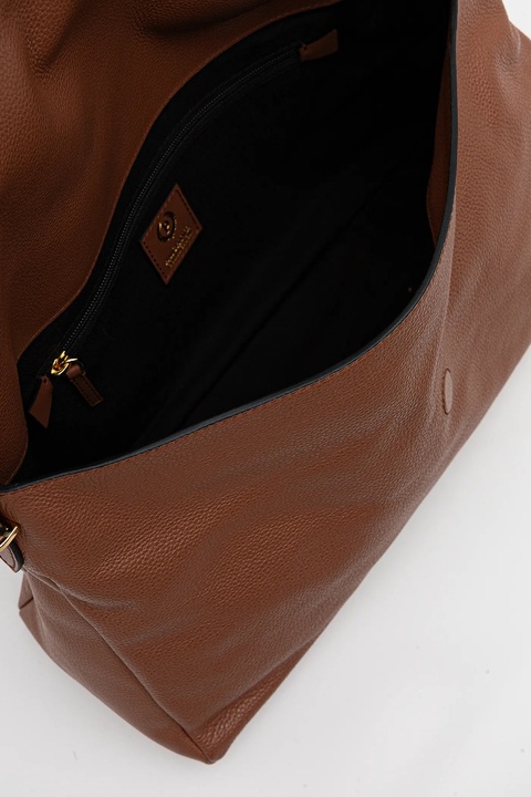 Pollini torebka skórzana kolor brązowy PC4402PP0N QA1 - zdjęcie produktu nr 2