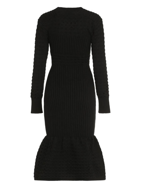 Alexander McQueen knitted mesh midi dress - Black - zdjęcie produktu nr 1