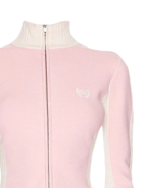Balenciaga zip-up logo-embroidered sweater - 828372 T1729 - zdjęcie produktu nr 2